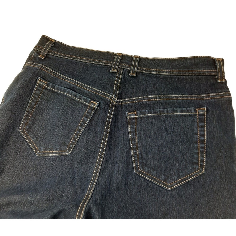 Gloria Vanderbilt 12 P Amanda Womens Jeans Stretch Dark Wash 5 Pocket Logo